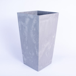 Wysoka plastikowa kwadratowa osłonka | Szary beton 24 cm