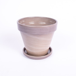Donica szkliwiona basalt | 12 cm