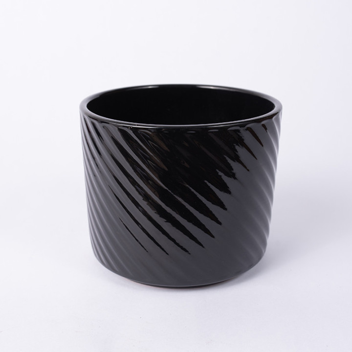 Osłonka walec czarny połysk | 14 cm