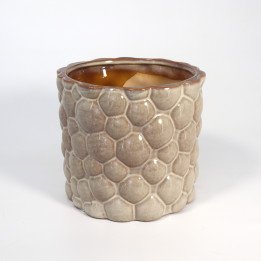 Beżowa osłonka ceramiczna z wypukłym wzorem – 15 cm | Tomaszewski