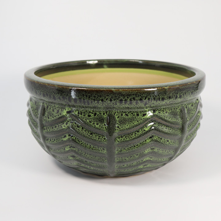 Osłonka ceramiczna Misa Jodełka zielona 25 cm | Tomaszewski