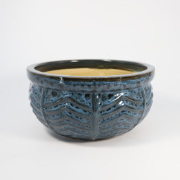 Osłonka ceramiczna Misa Jodełka niebieska 25 cm | Tomaszewski