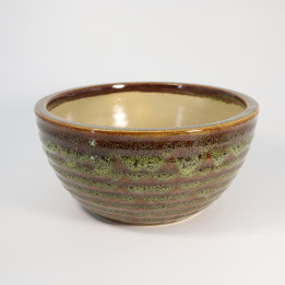 Osłonka ceramiczna Misa zielono-brązowa 26 cm | Tomaszewski