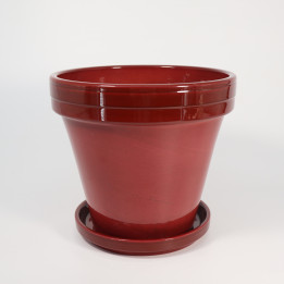 Doniczka ceramiczna Lazur Czerwona 18 cm | Tomaszewski