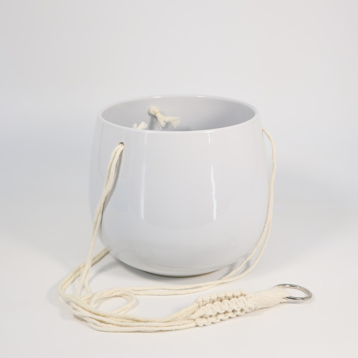 Osłonka ceramiczna wisząca biała ⌀ 17 cm | Tomaszewski