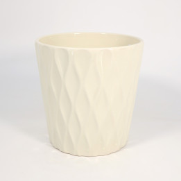 Osłonka ceramiczna Lattice ⌀16 cm kremowa | Tomaszewski