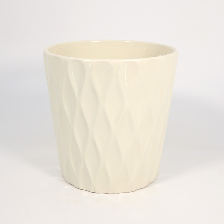 Osłonka ceramiczna Lattice ⌀16 cm kremowa | Tomaszewski